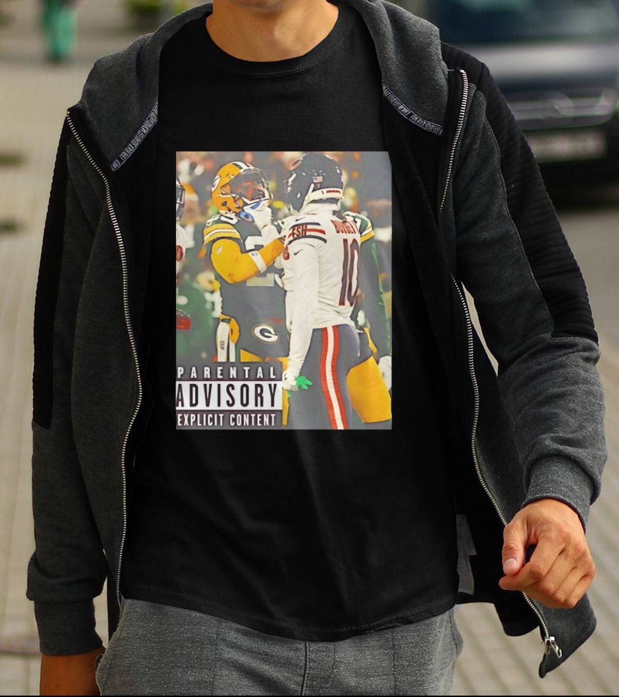 Green Bay Packers Vs Chicago Bears Rivalry Parental Advisory Explicit Content T-Shirt