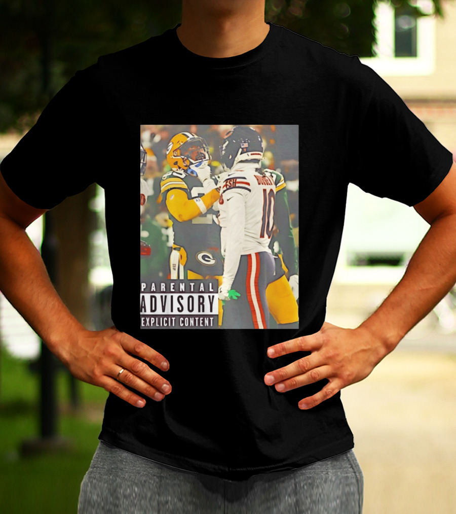 Green Bay Packers Vs Chicago Bears Rivalry Parental Advisory Explicit Content T-Shirt