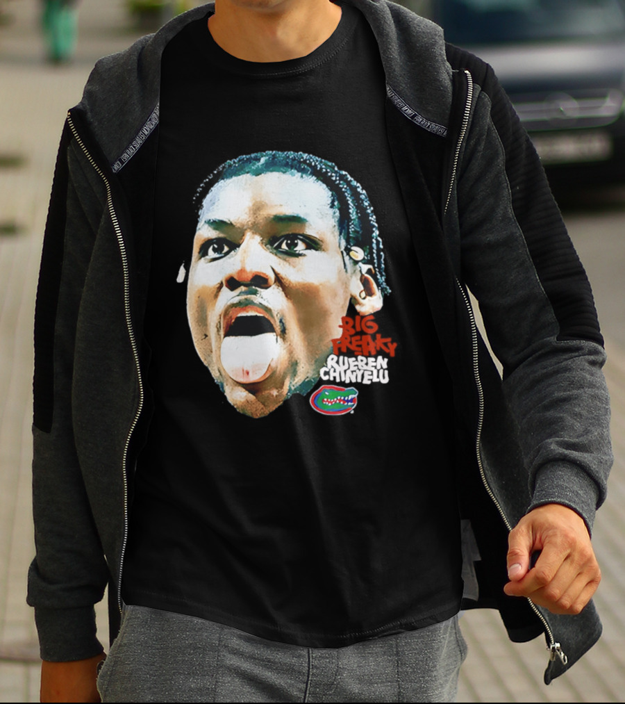 Rueben Chinyelu Big Freak Florida Basketball Game Face NCAA Gators T-Shirt