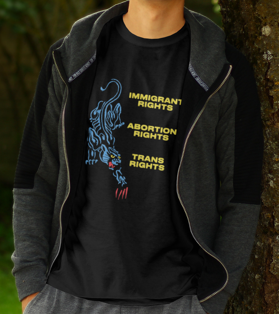 Immigrant Rights Abortion Rights Trans Rights Blue Panther T-Shirt