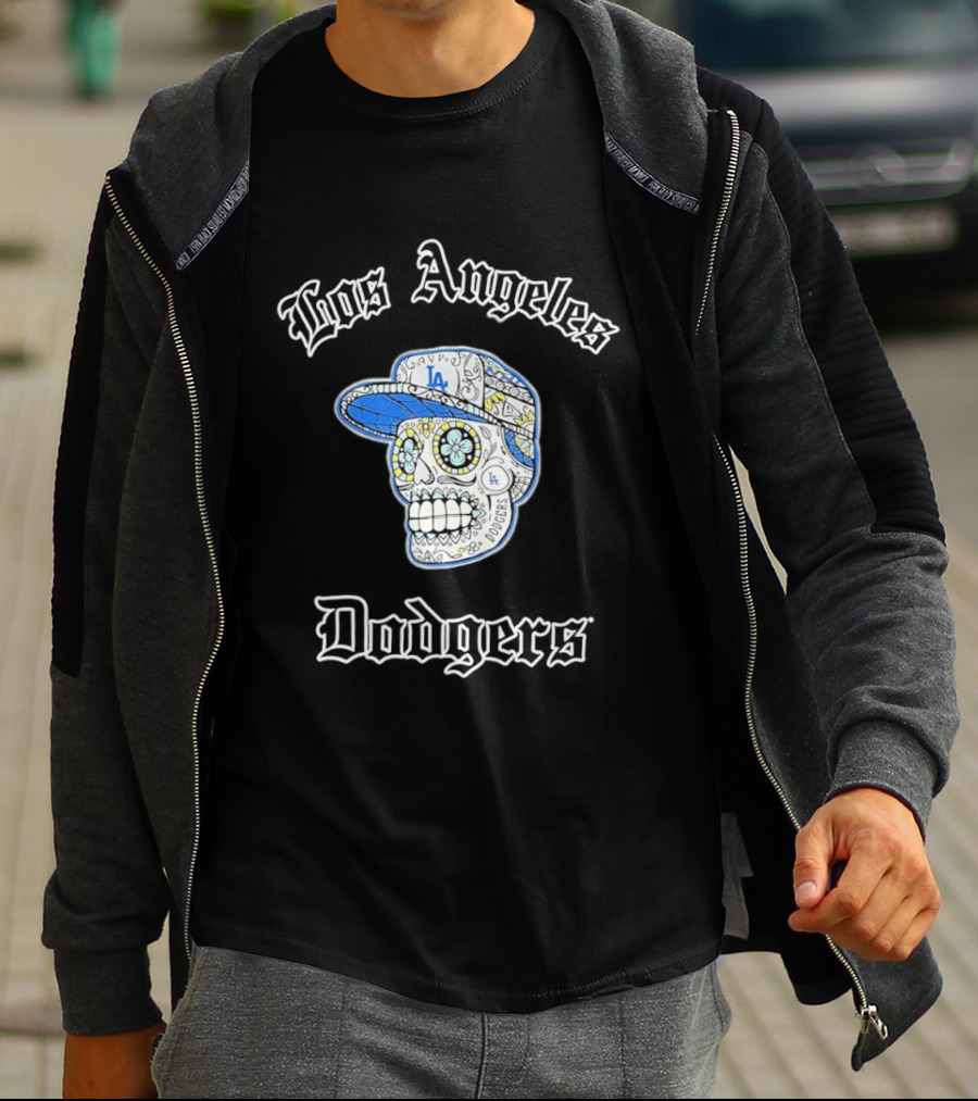Los Angeles Dodgers Sugar Skull LA Cap T-Shirt