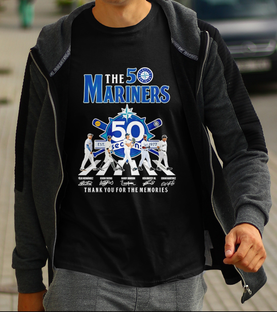 The Mariners 50th Anniversary 1977 2026 Iconic Players Thank You For The Memories T-Shirt