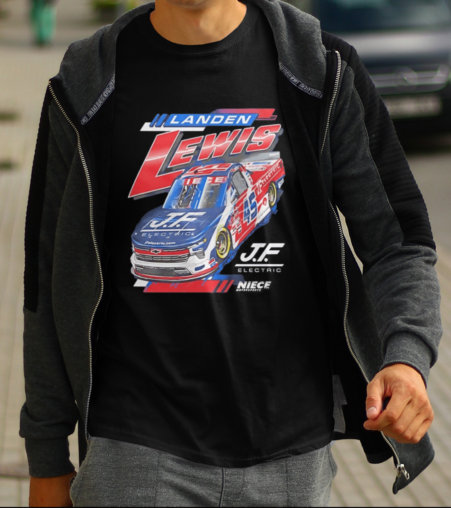 Landen Lewis Niece Motorsports J.F. Electric NASCAR Truck Series 45 T-Shirt