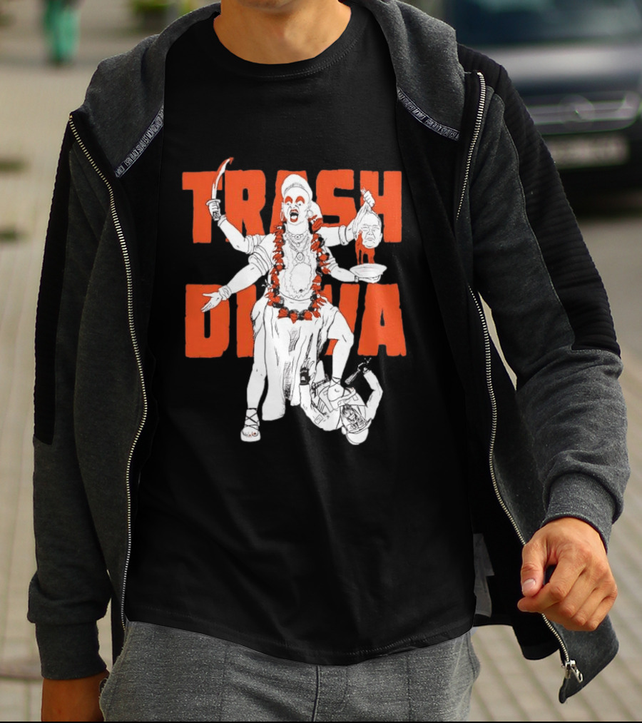 Trash Diva Multi Armed Figure With Head And Sword T-Shirt