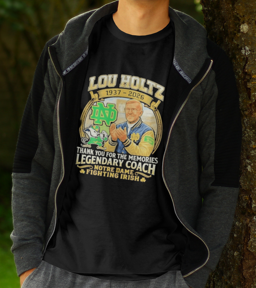 Lou Holtz 1937 2026 Thank You For The Memories Legendary Coach Notre Dame Fighting Irish ND T-Shirt