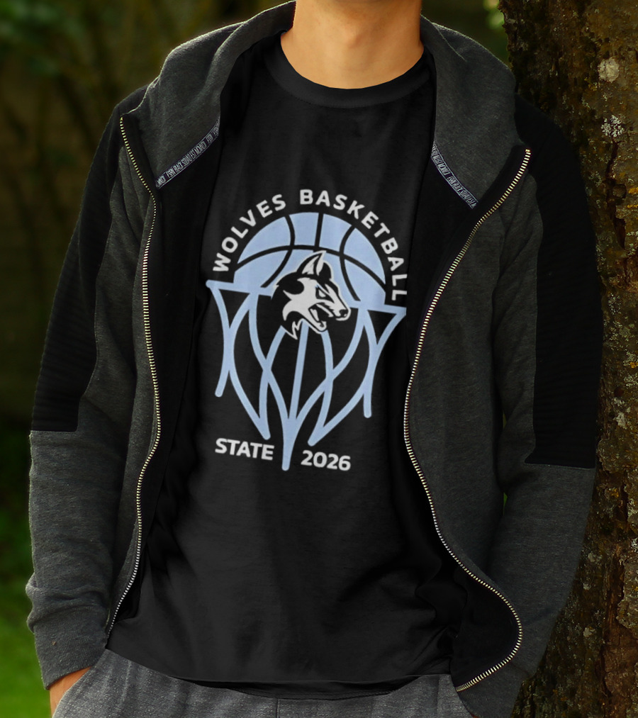 Wolves Basketball State 2026 Wolf T-Shirt
