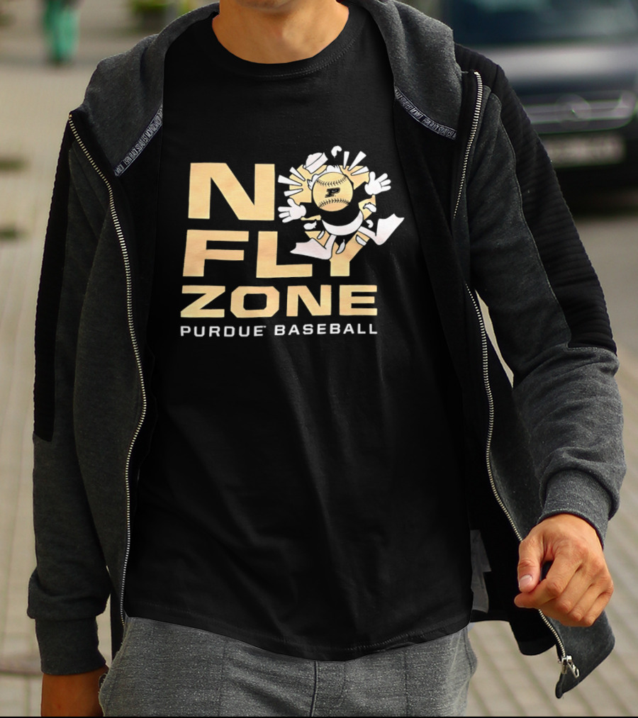 No Fly Zone Purdue Baseball Blocked Baseball F Catch T-Shirt