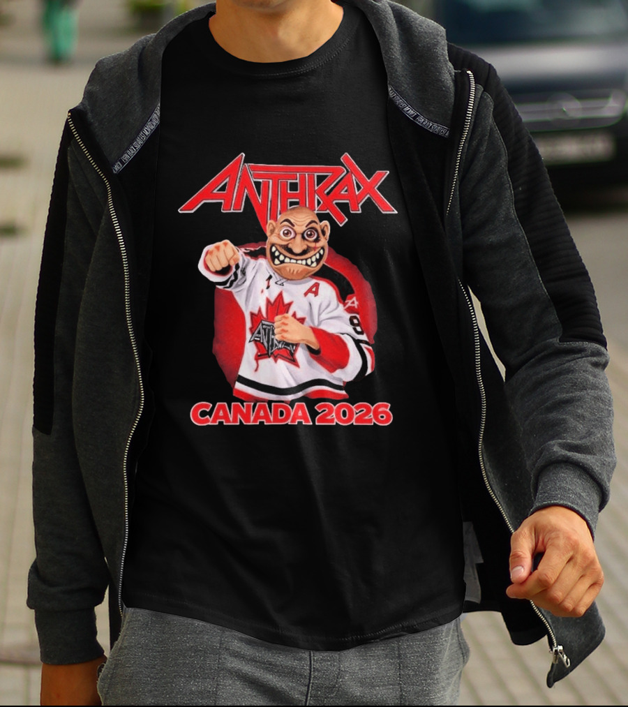 Anthrax Canada 2026 Tour No Man Hockey Player Elbows Up T-Shirt