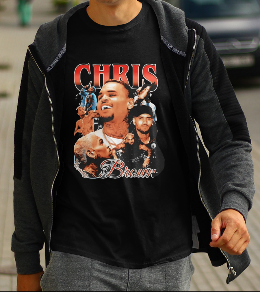Chris Brown Iconic R&B Singer Collage T-Shirt