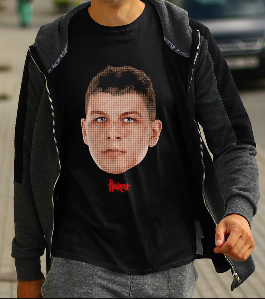 Cale Jacobsen Nebraska Cornhuskers Big Head Huskers Fan Gear T-Shirt