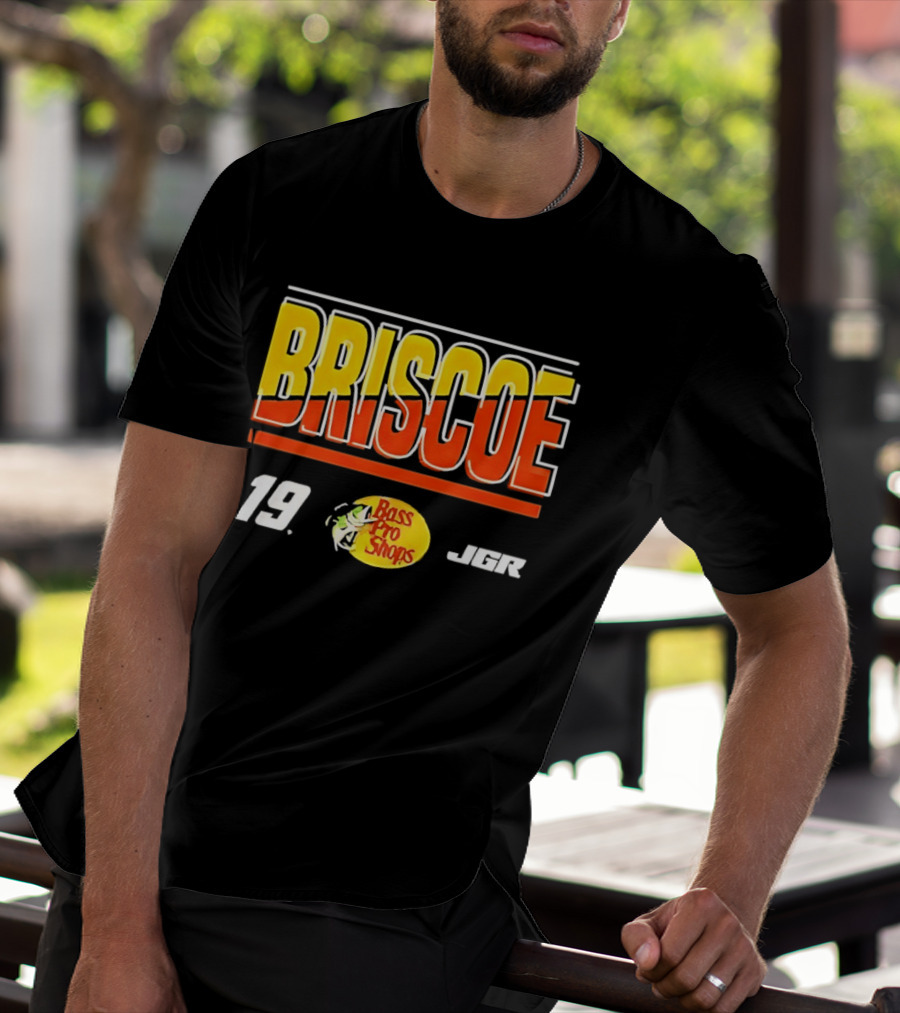 BRISCOE 19 Bass Pro Shops 2025 Cup Series Racing Fan Gear T-Shirt