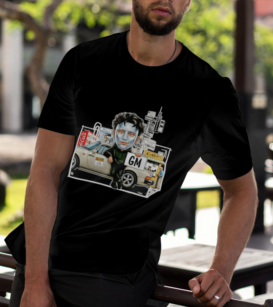 Don't Block The Box Warning I Do Dumb Things Traffic Signal Masked T-Shirt