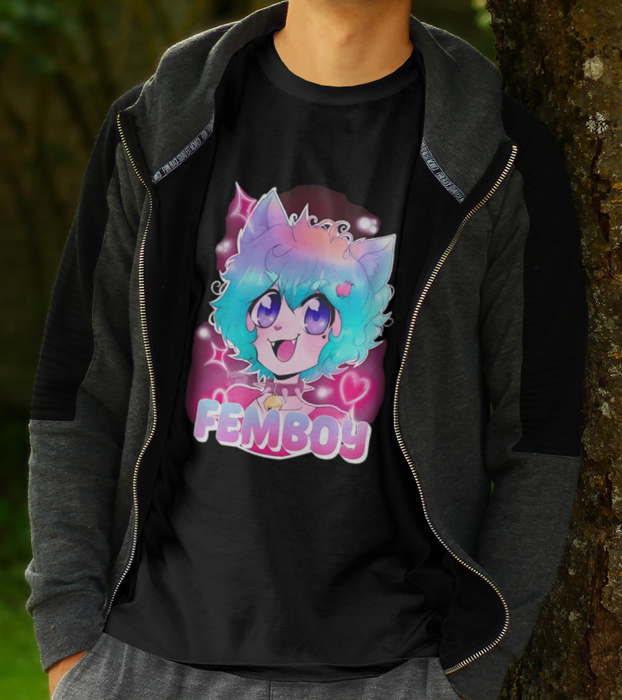 Femboy Anime Pastel Cat Ears Kawaii Aesthetic Cute T-Shirt