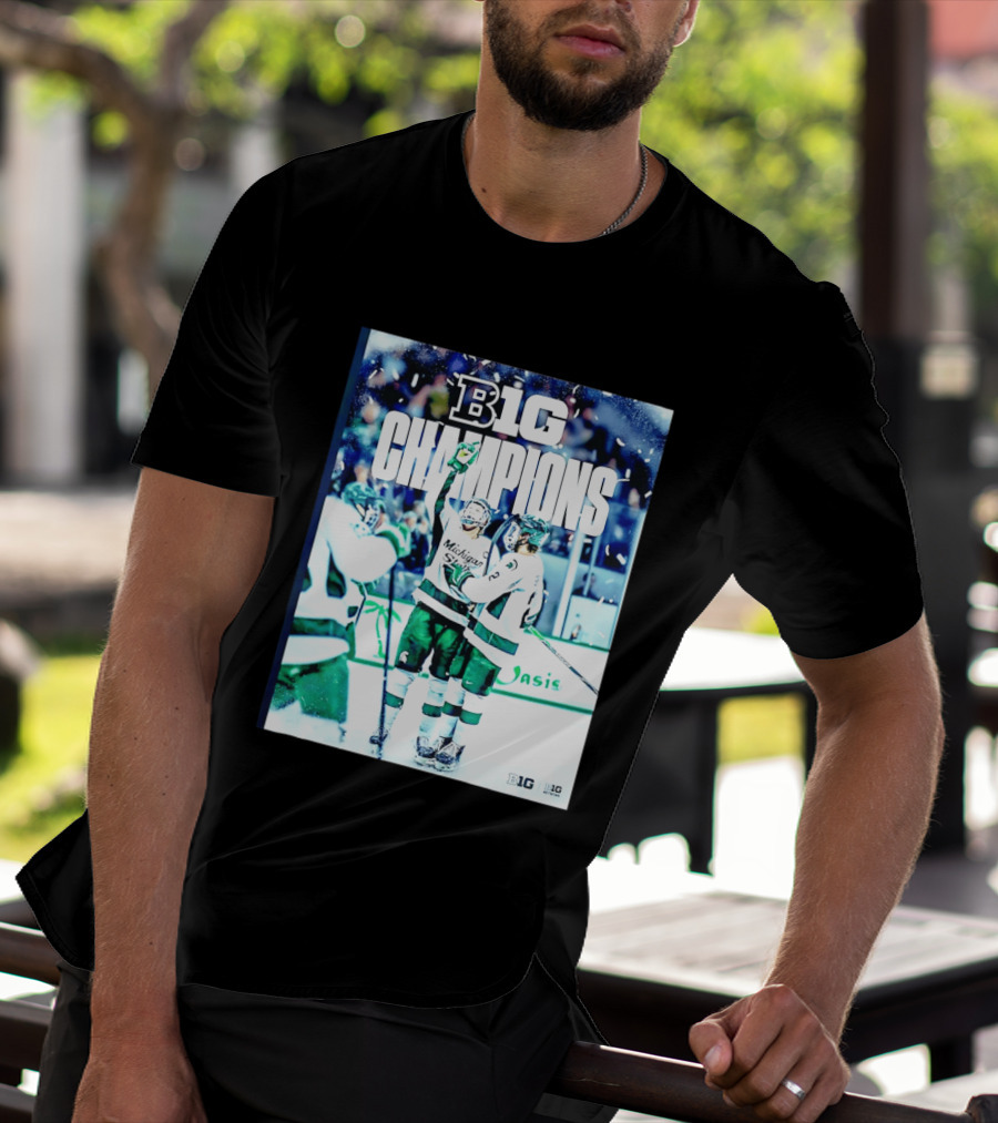 B1G Champions Michigan State Spartans Ice Hockey 2026 B1G Men's Hockey Regular Season Champs Back To Back T-Shirt