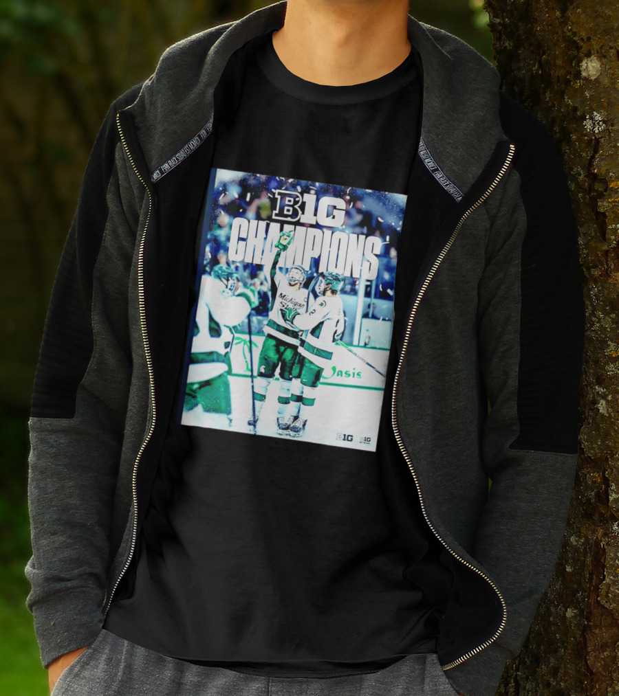 B1G Champions Michigan State Spartans Ice Hockey 2026 B1G Men's Hockey Regular Season Champs Back To Back T-Shirt