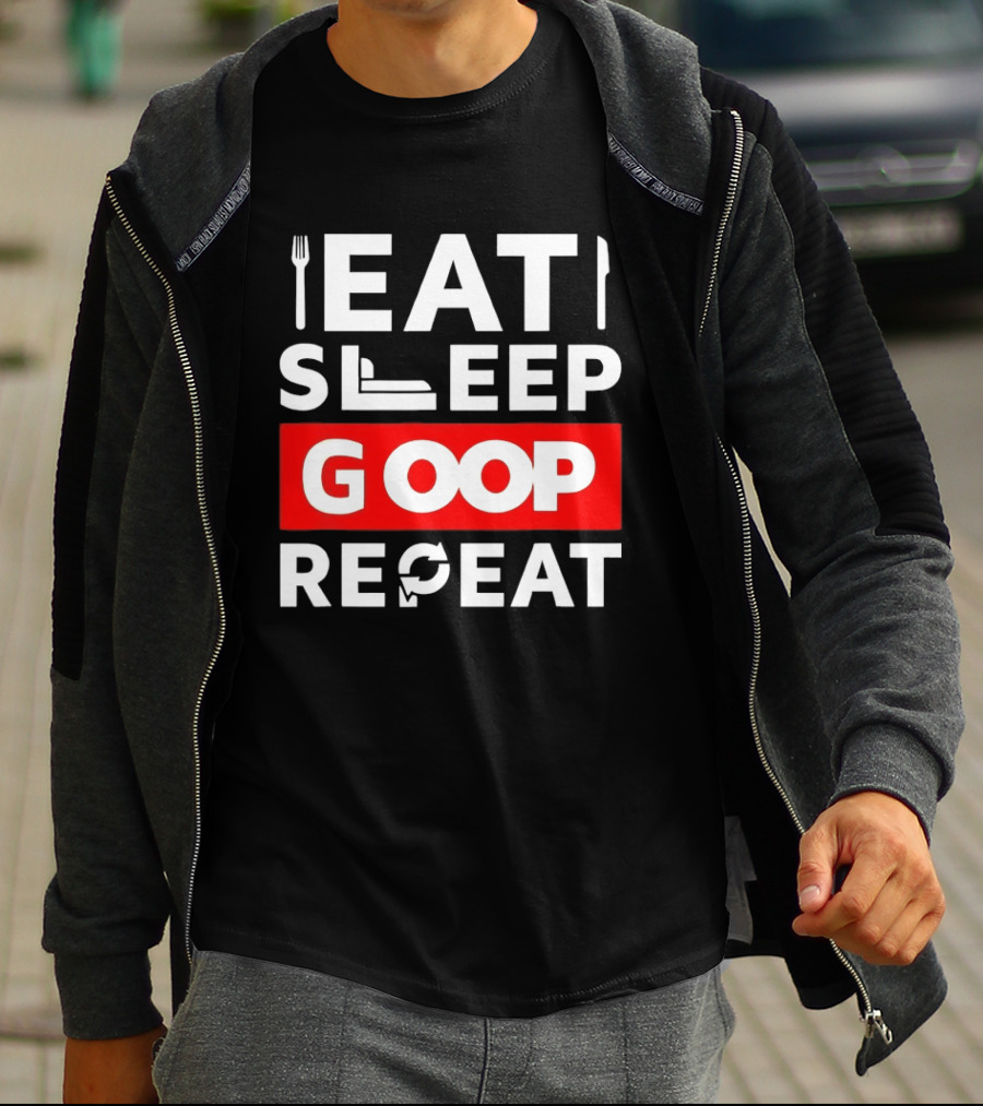 Eat Sleep Goop Repeat Utensil And Bed T-Shirt
