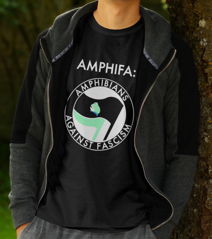 AMPHIFA Amphibians Against Fascism Frog логотип T-Shirt