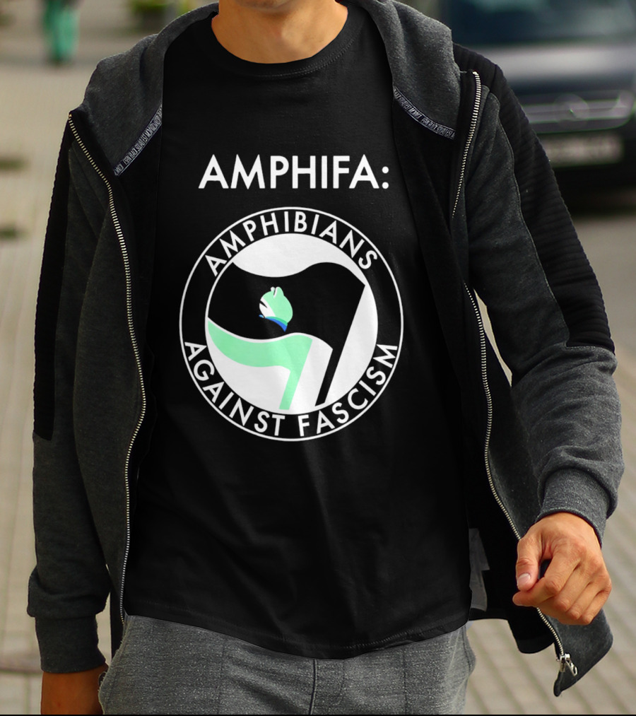 AMPHIFA Amphibians Against Fascism Frog логотип T-Shirt
