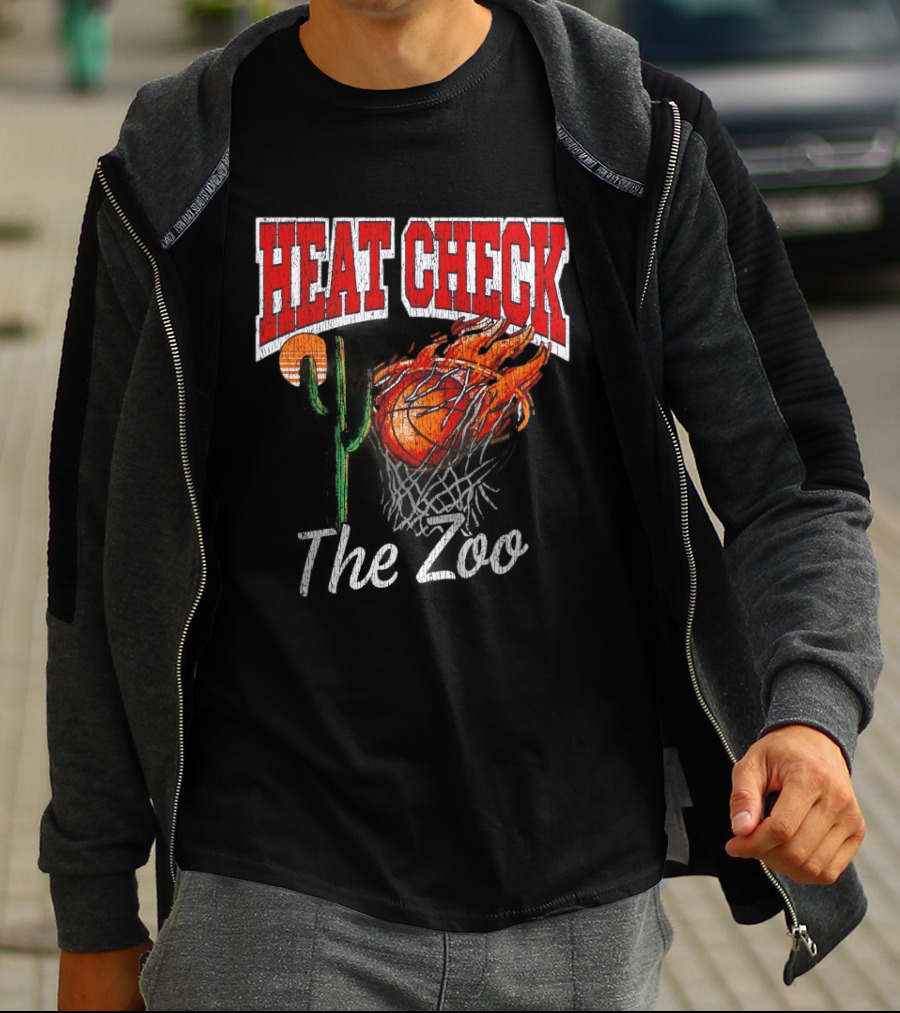 Heat Check The Zoo Flaming Basketball Cactus T-Shirt