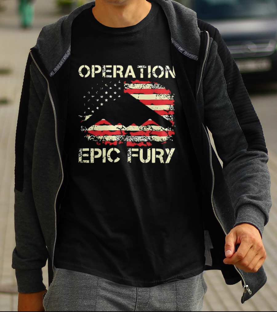 Operation Epic Fury US Israel Attack Iran Flag T-Shirt