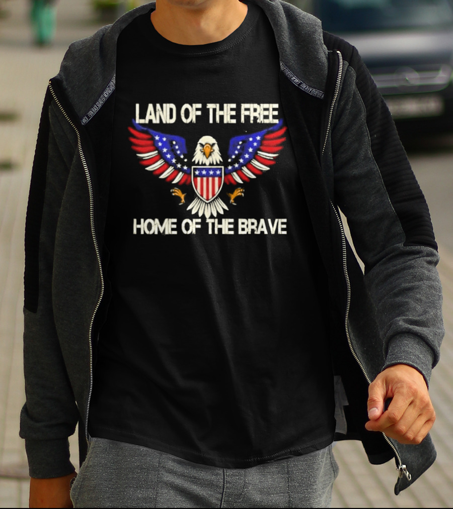 Original America Land Of The Free Home Of The Brave Eagle Stars And Stripes T-Shirt