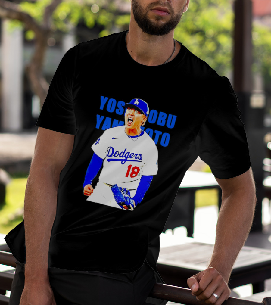 Yoshinobu Yamamoto Los Angeles Dodgers 18 Scream T-Shirt