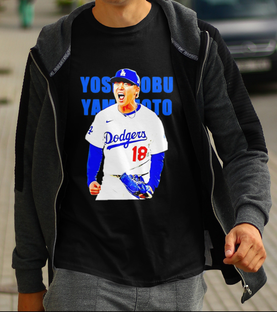 Yoshinobu Yamamoto Los Angeles Dodgers 18 Scream T-Shirt