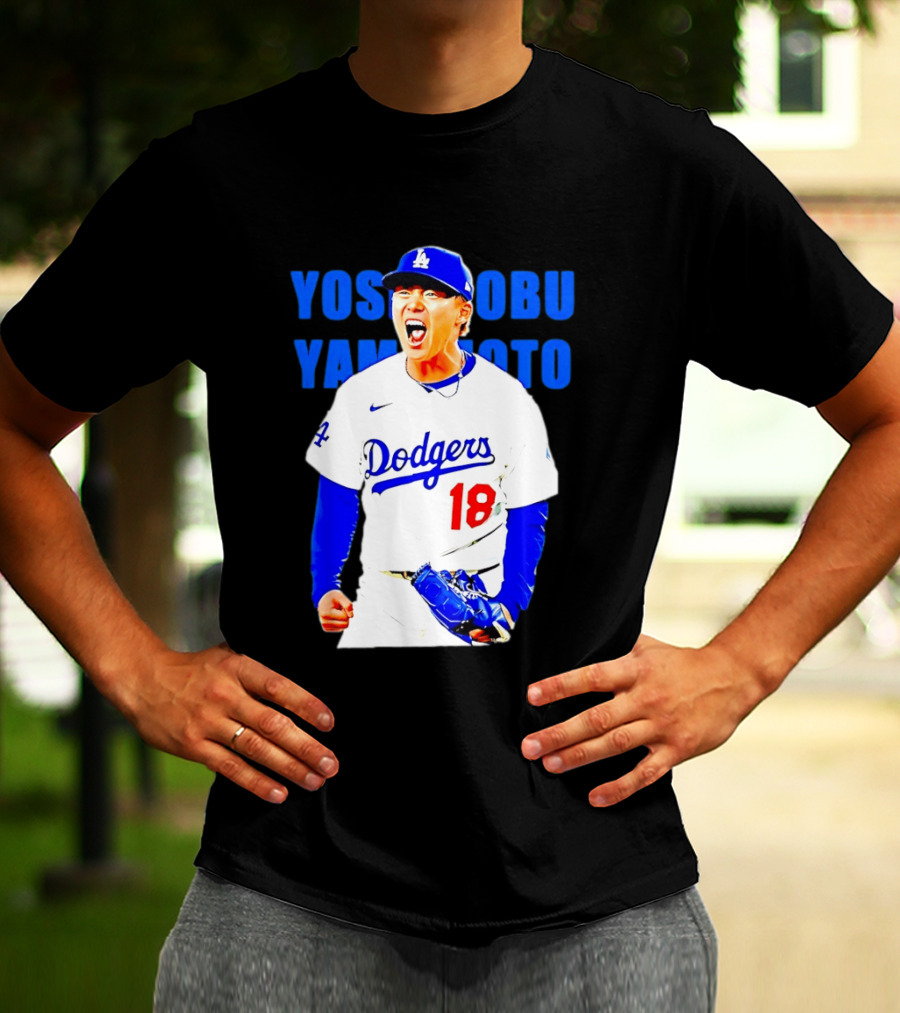 Yoshinobu Yamamoto Los Angeles Dodgers 18 Scream T-Shirt