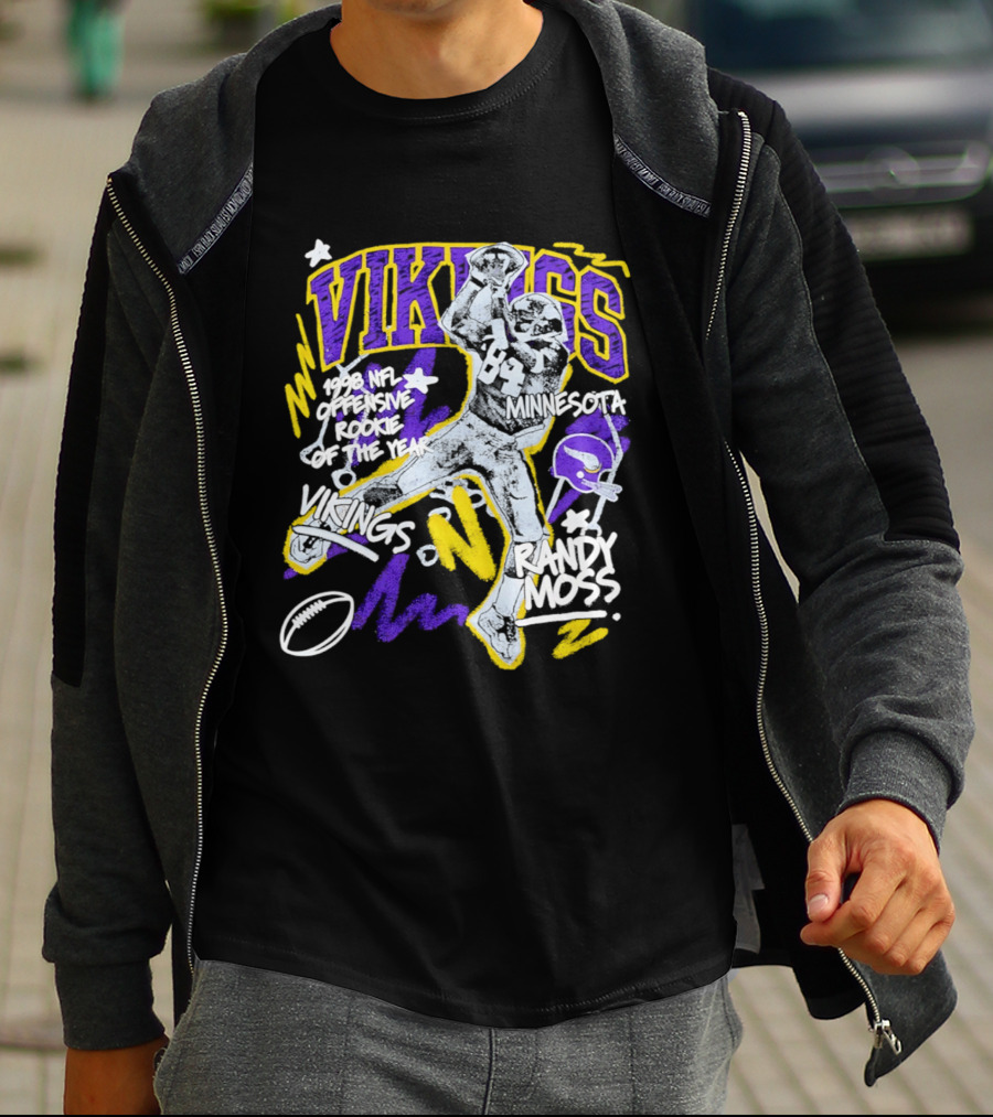 Vikings Randy Moss 1998 NFL Offensive Rookie Of The Year Minnesota T-Shirt