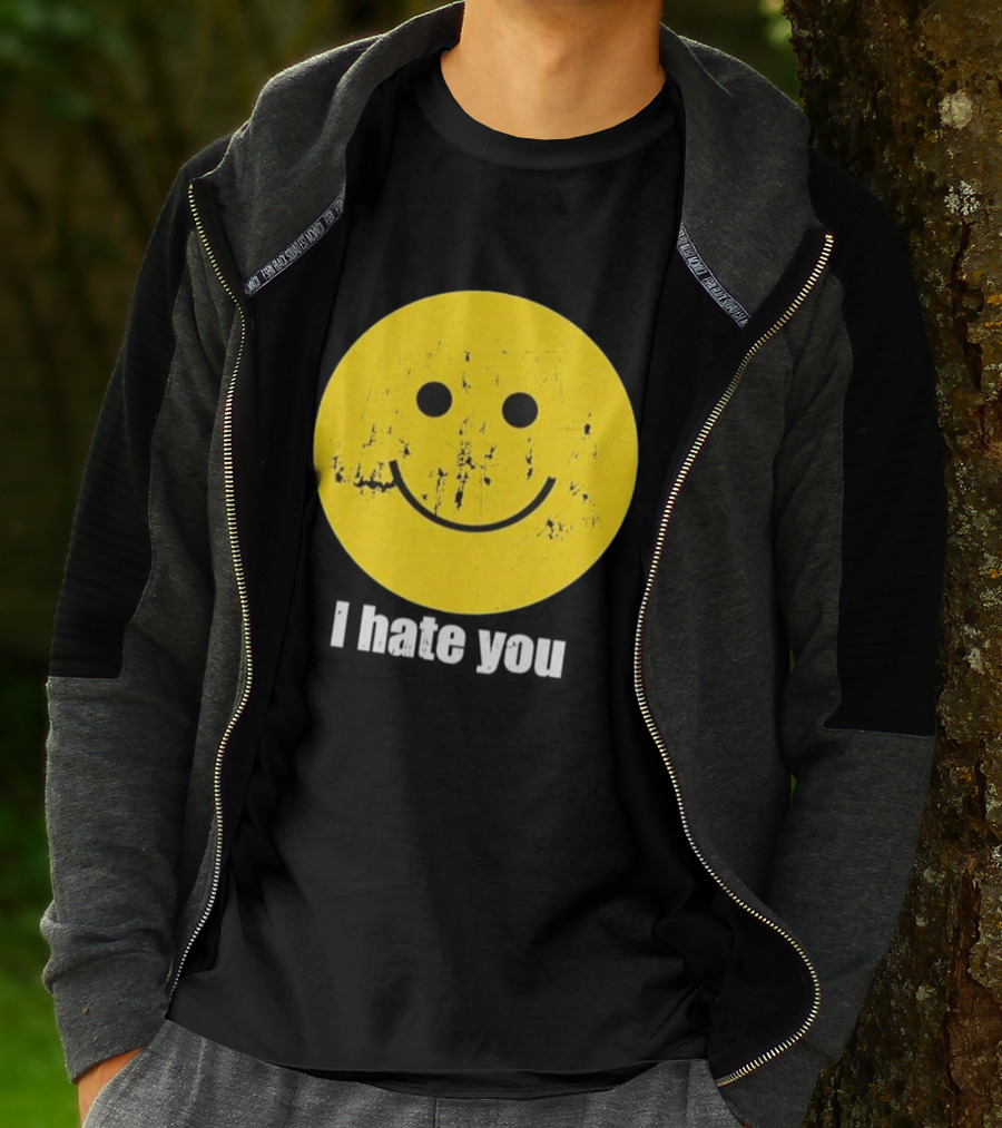 Harry I Hate You Smiley Face Distressed Grunge T-Shirt