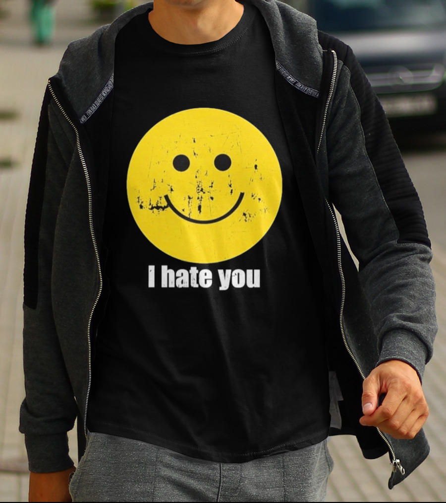 Harry I Hate You Smiley Face Distressed Grunge T-Shirt