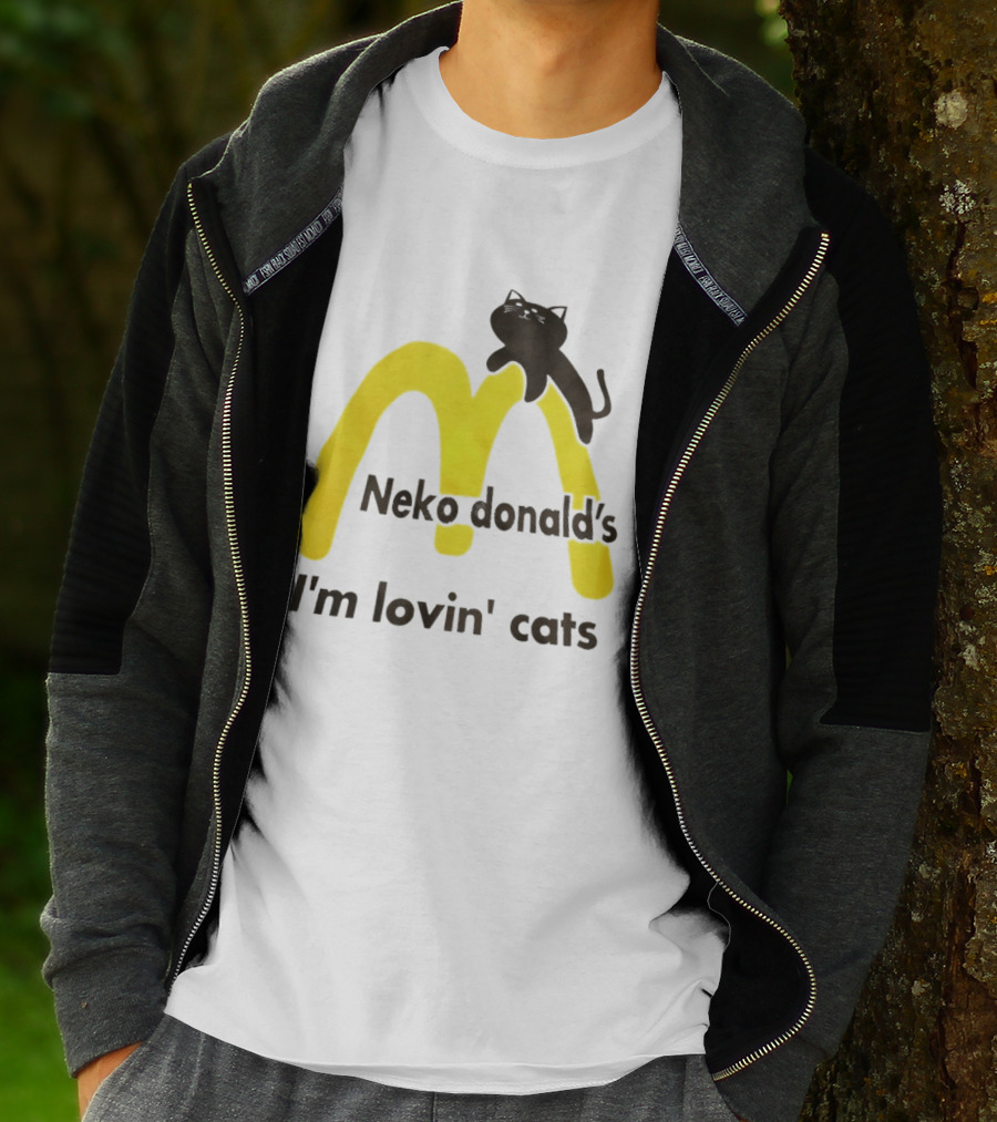 Neko Donald's I'm Lovin' Cats Black Cat Golden Arches T-Shirt