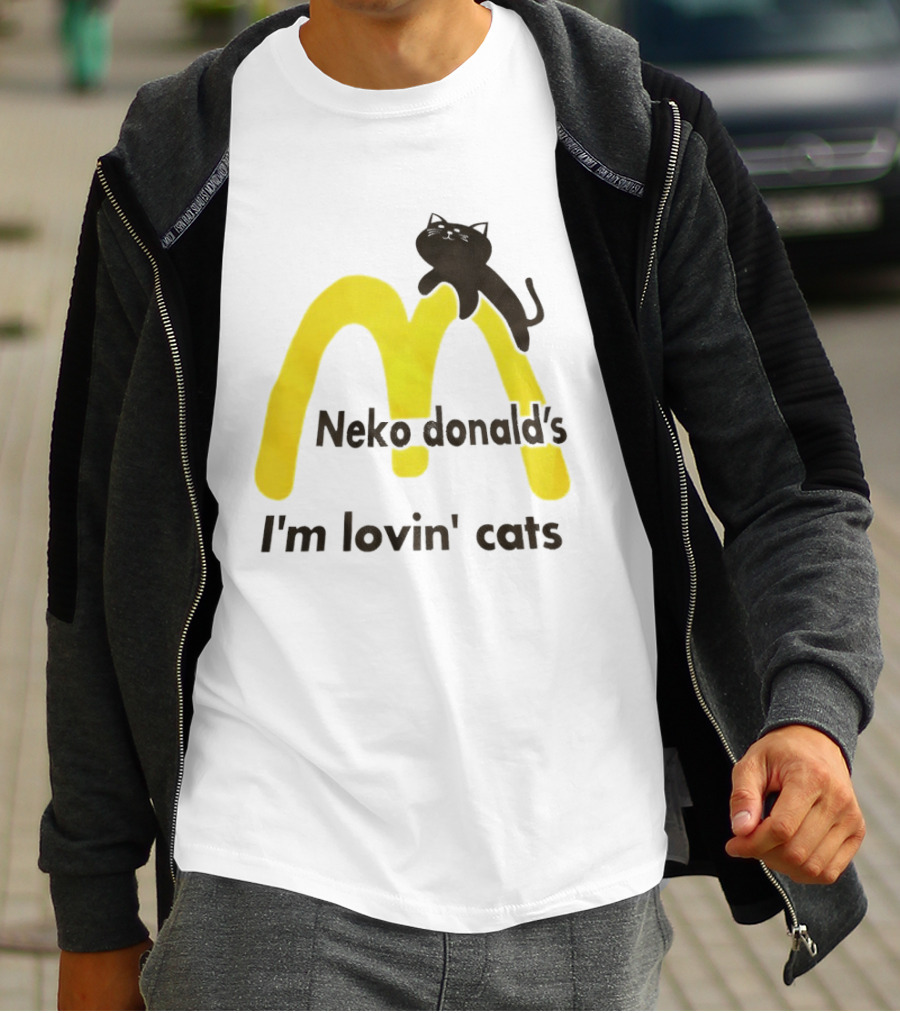 Neko Donald's I'm Lovin' Cats Black Cat Golden Arches T-Shirt