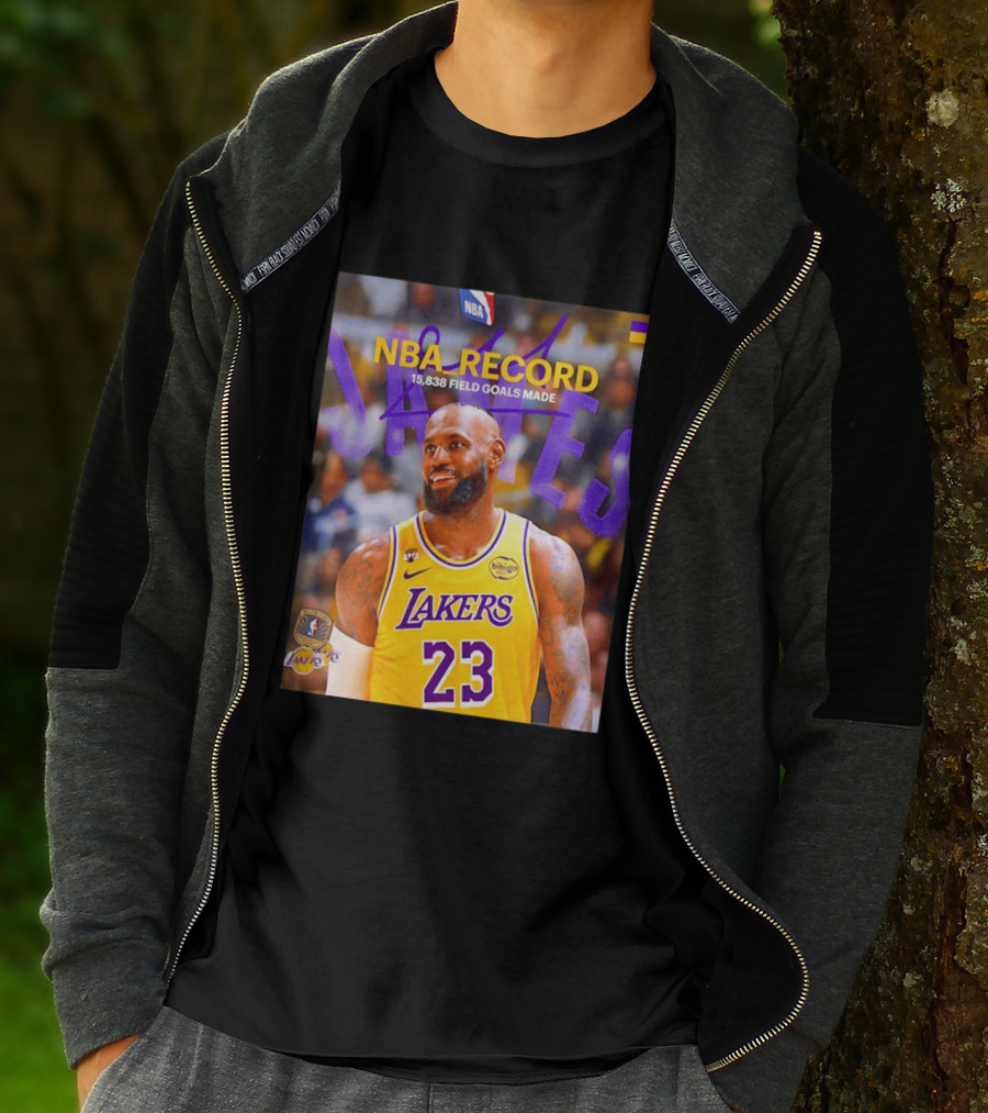NBA Record LeBron James 15838 Field Goals Made Lakers 23 T-Shirt