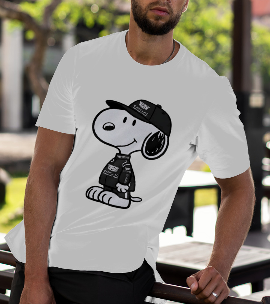 Snoopy Cadillac Formula 1 Team Racing Outfit T-Shirt