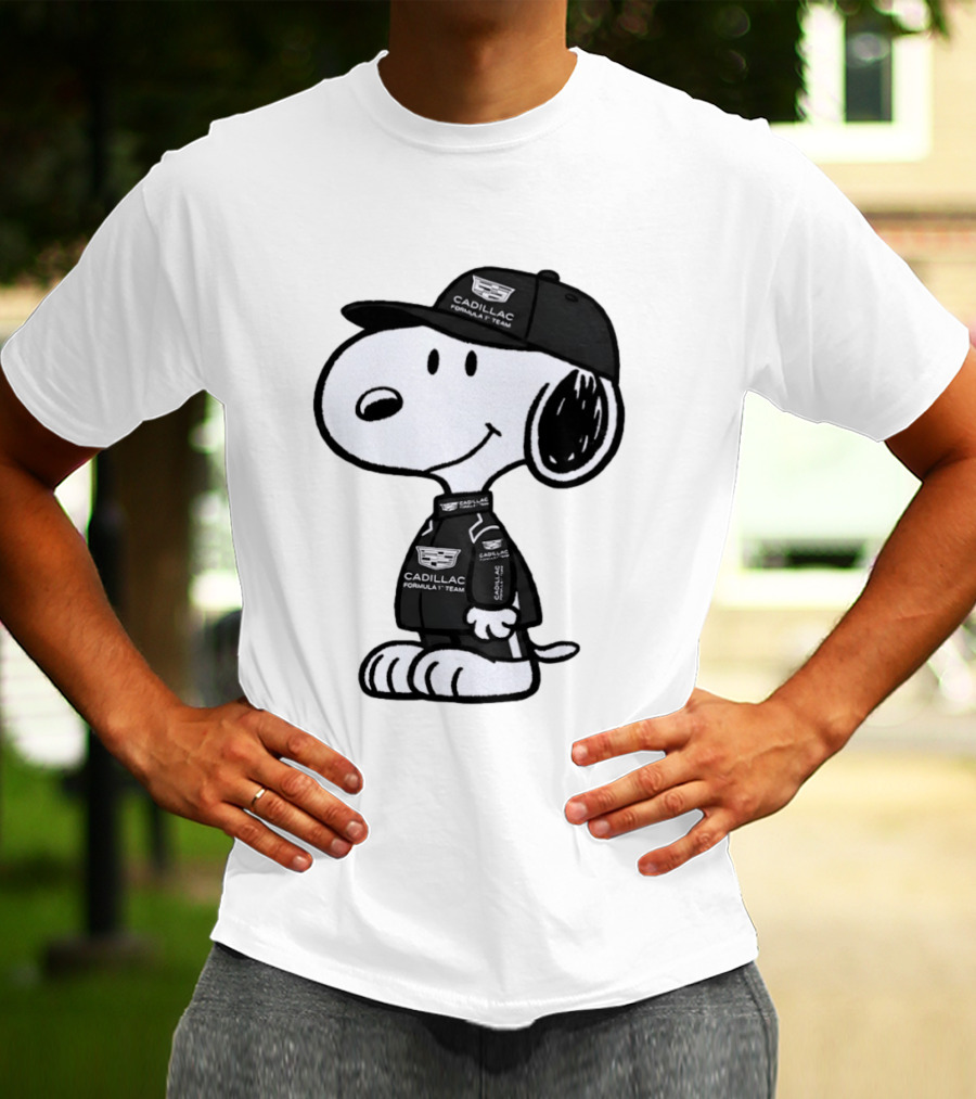 Snoopy Cadillac Formula 1 Team Racing Outfit T-Shirt