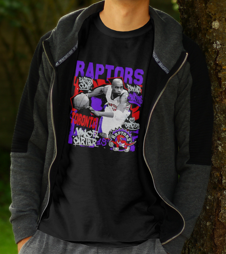 Toronto Raptors Vince Carter Chalked Up Player 15 Paint T-Shirt