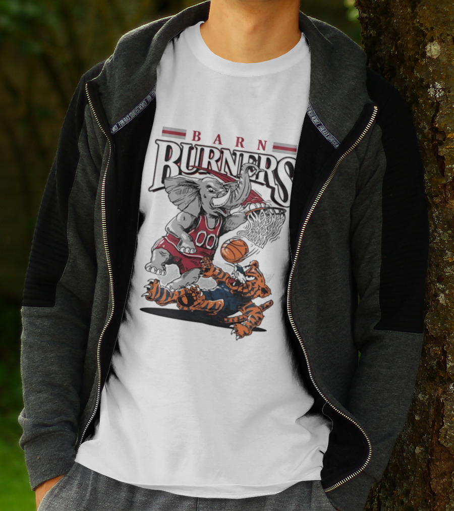 Barn Burners Alabama Crimson Tide Vs Auburn Tigers Basketball Showdown T-Shirt