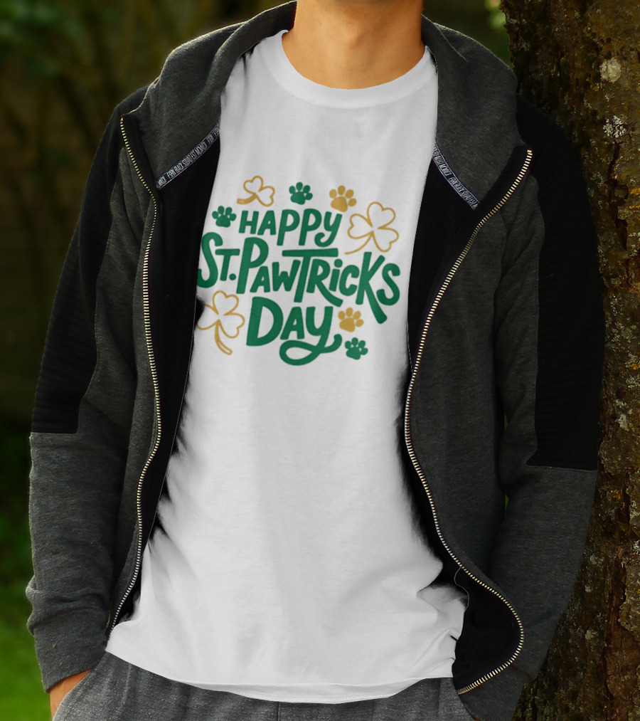 Happy St Pawtrick's Day Shamrock Dog Celebration T-Shirt