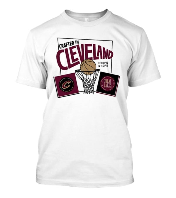 Crafted In Cleveland Hoops And Hops Cavaliers Great Lakes Brewing Co T-Shirt