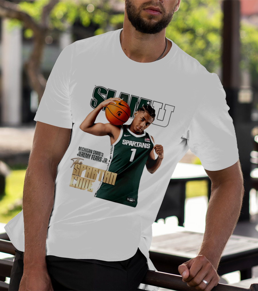 SlamU Jeremy Fears Jr Spartans The Spartan Code Michigan State T-Shirt