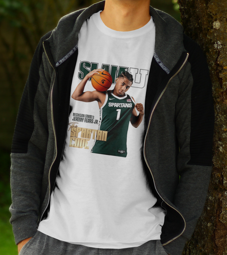 SlamU Jeremy Fears Jr Spartans The Spartan Code Michigan State T-Shirt