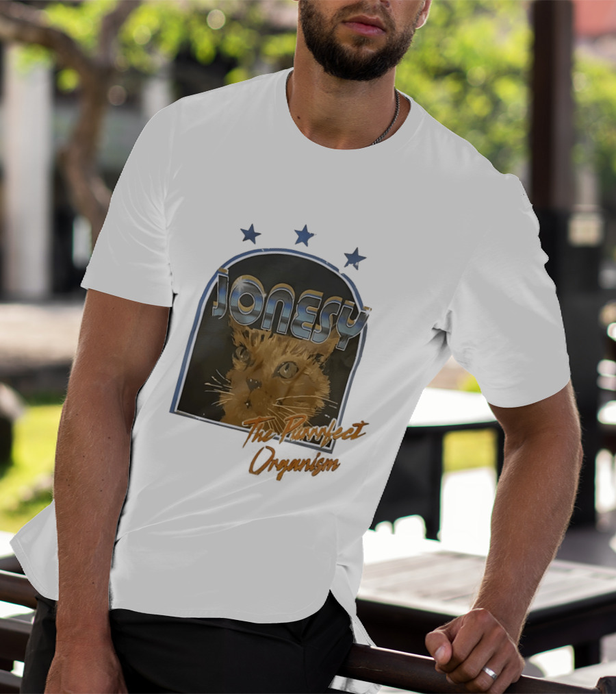 Jonesy The Purrfect Organism Cat Face Three Stars T-Shirt