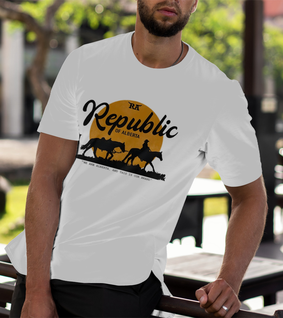 Republic Of Alberta We Are Alberta Brand Vintage Western Cowboy T-Shirt