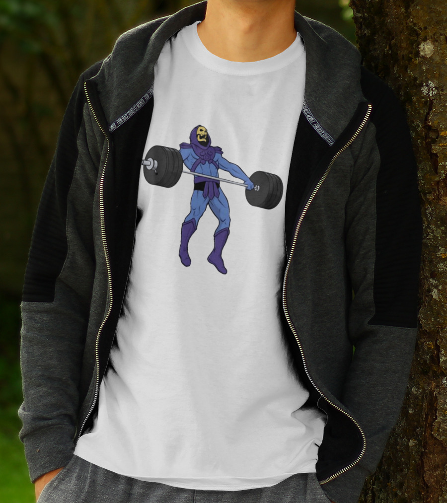 Skeletor Weightlifting Masters Of The Universe Cartoon Strength Snatch T-Shirt