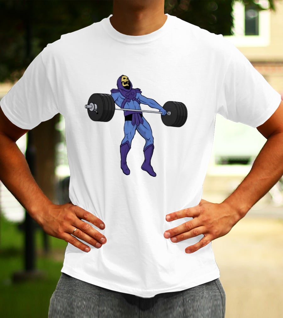 Skeletor Weightlifting Masters Of The Universe Cartoon Strength Snatch T-Shirt