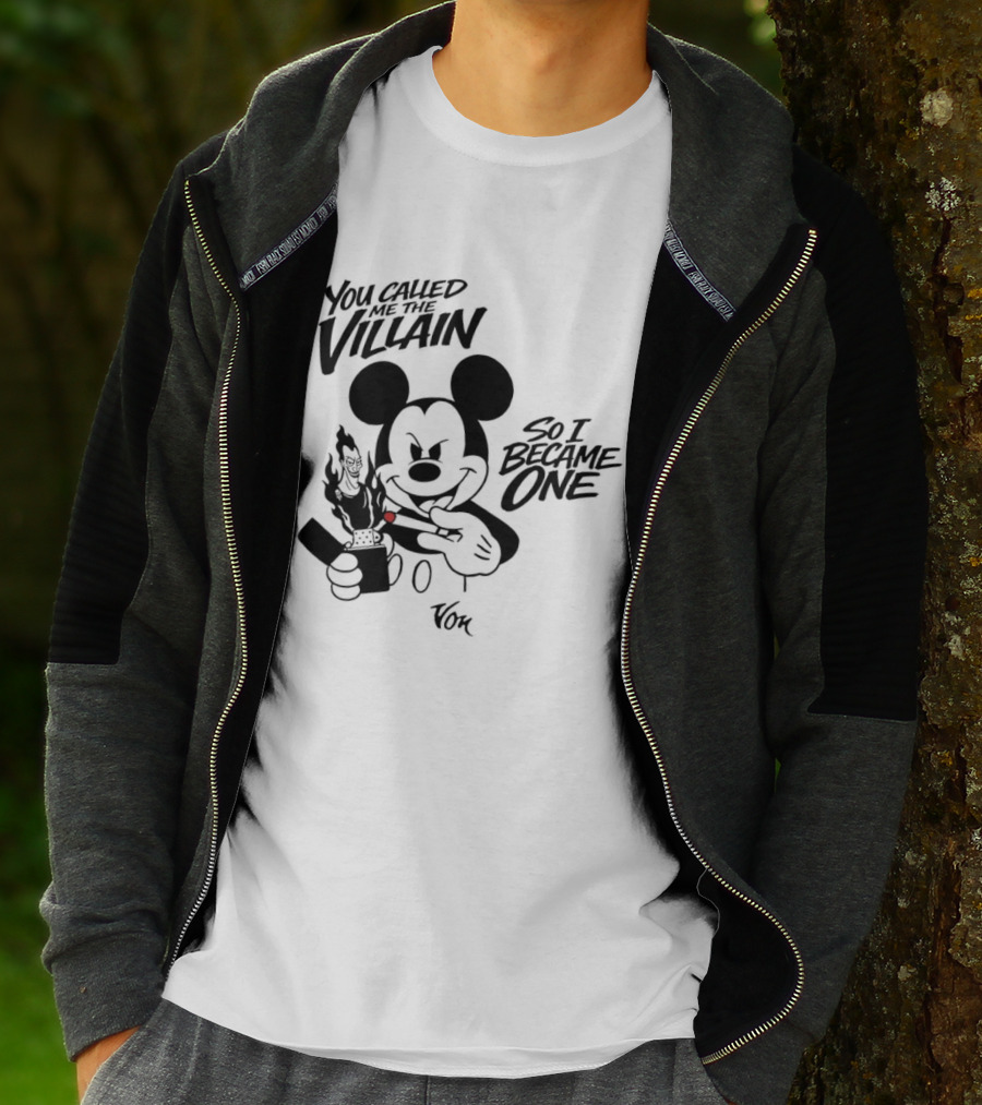 Mickey Mouse You Called Me The Villain So I Became One Smoking Cartoon T-Shirt