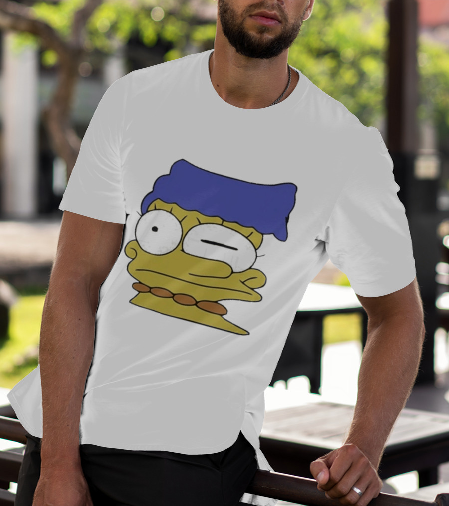 Smeared Marge Simpson Meme Face Cartoon T-Shirt