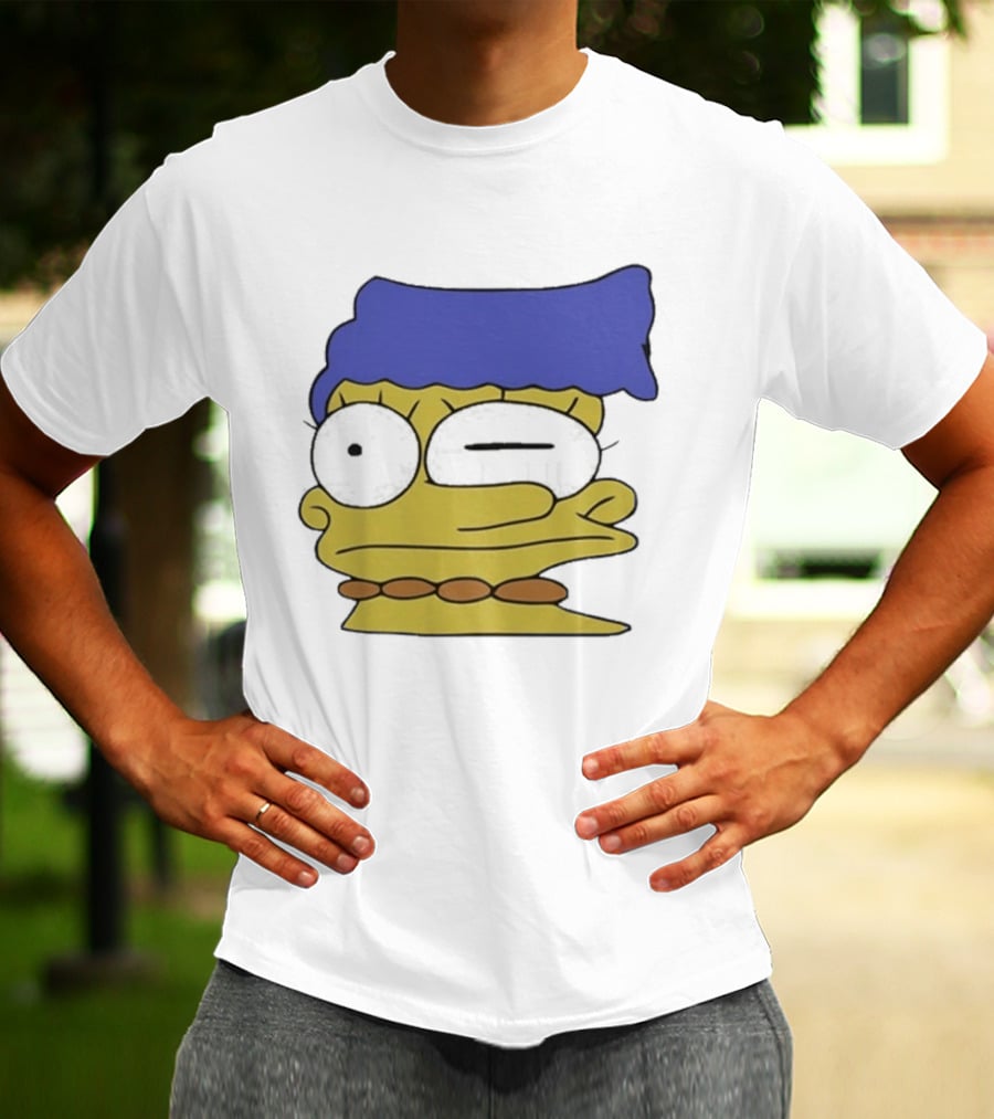 Smeared Marge Simpson Meme Face Cartoon T-Shirt