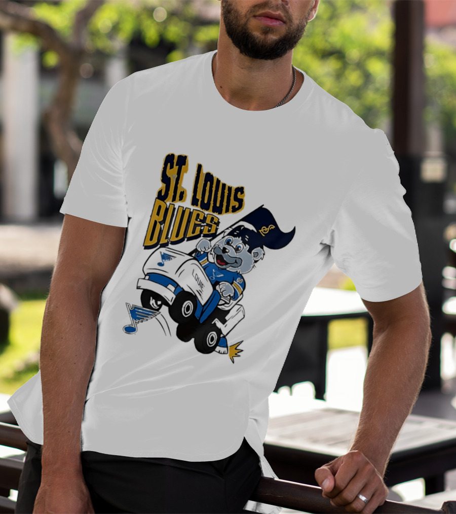 St Louis Blues Hockey Zamboni Bear Driving T-Shirt